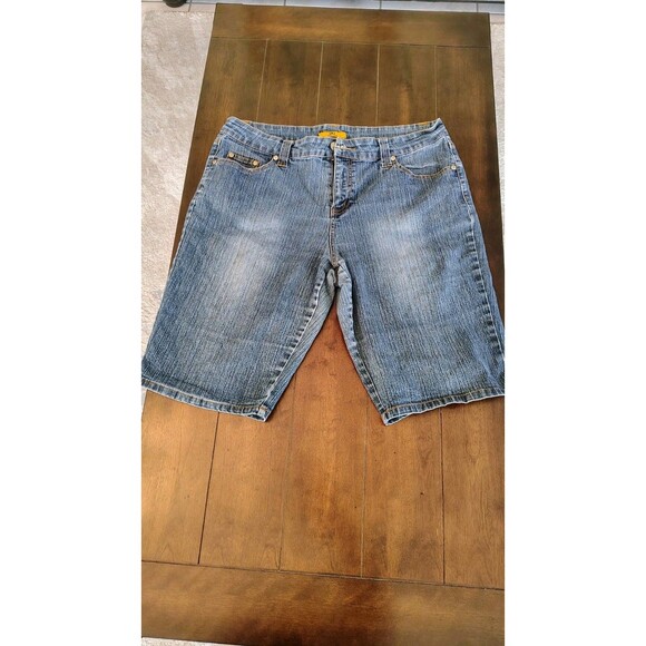 Drama Gold Pants - Drama‎ Gold Womens Size 14 Capri Jeans Blue Dark Wash Cuffed